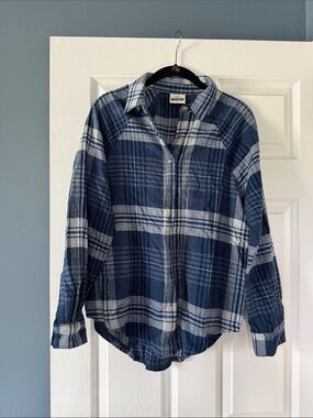 Blue plaid button down